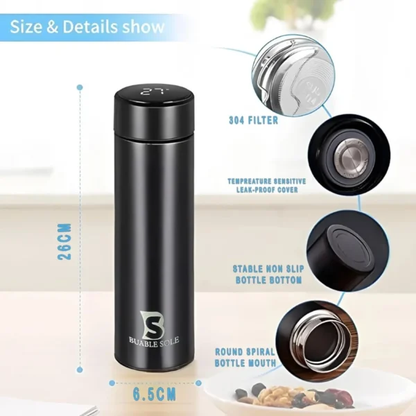 Smart Water Bottle 500ML – LED Temperature Display, Vacuum Insulated Flask, Hot & Cold Travel Mug - Image 3