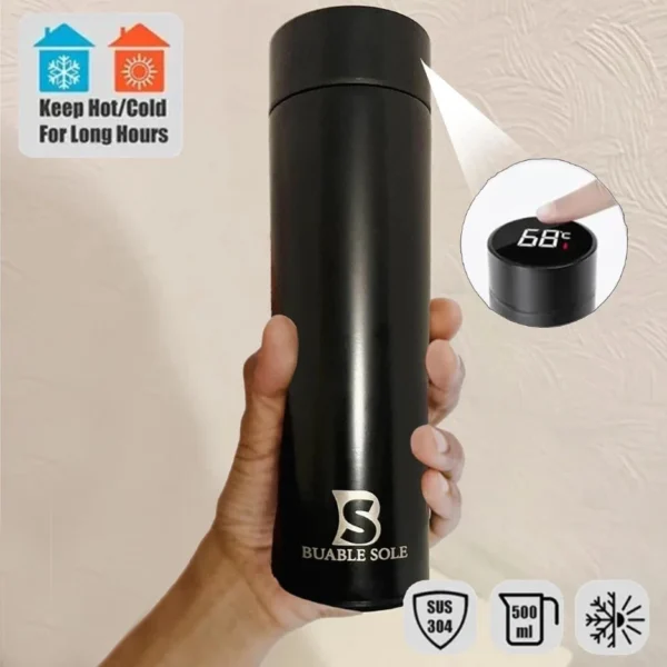 Smart Water Bottle 500ML – LED Temperature Display, Vacuum Insulated Flask, Hot & Cold Travel Mug - Image 4