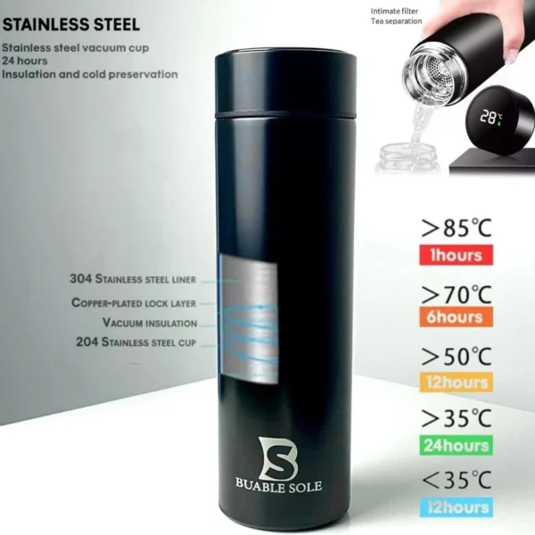 Smart Water Bottle 500ML – LED Temperature Display, Vacuum Insulated Flask, Hot & Cold Travel Mug - Image 5