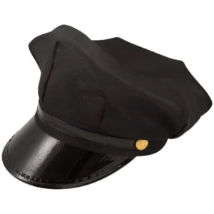 Black Chauffeur Driver Hat for Adults – Prom Limousine Fancy Dress Costume Cap UK