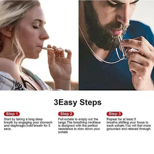 Stress Relief Breathing Necklace – Breathlace for Anxiety, Quit Smoking & Anti-Vaping Support – Mindful Exhale Tool - Image 5