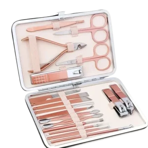 18-Piece Manicure Pedicure Nail Care Kit – Professional Cuticle Clipper Set with Case for Men & Women – Grooming Gift Set