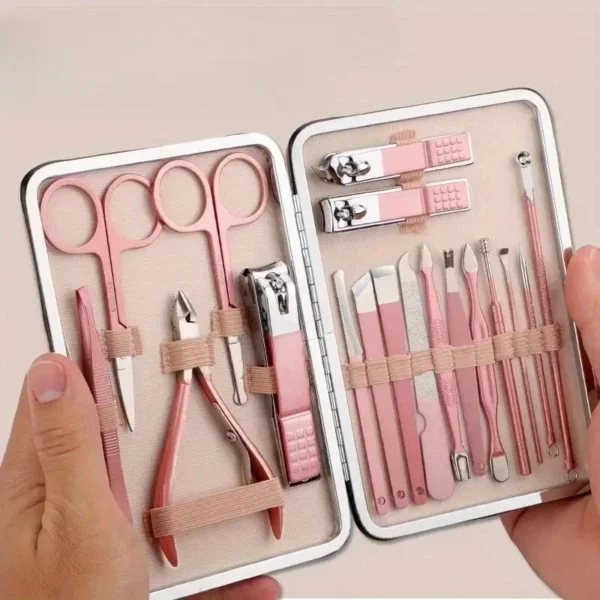 18-Piece Manicure Pedicure Nail Care Kit – Professional Cuticle Clipper Set with Case for Men & Women – Grooming Gift Set - Image 7