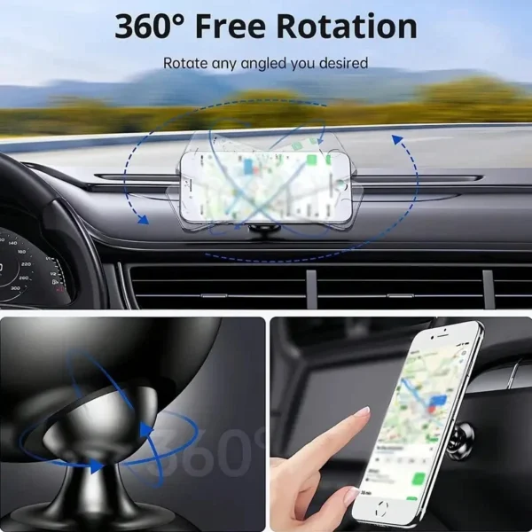 Universal Magnetic Car Phone Holder – 360° Dashboard Mount Stand for All Smartphones - Image 8
